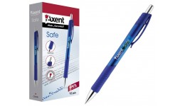 Ручка гелева автоматична AXENT AG1074-02 синя 0 5мм  Safe  (12 шт в упаковці)