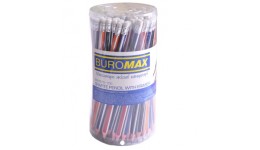 Олівці BUROMAX 8510-100 графітові з гумкою  НВ тригранні 2 2мм  туба (100 шт.в упаковці)