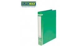 Папка накопичувач BUROMAX 3161-04 А4 з 2-ма кільцями  пластик. 35мм ЗЕЛЕНА (1/24)