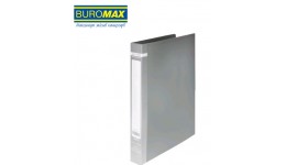 Папка накопичувач BUROMAX 3161-09 А4 з 2-ма кільцями  пластик. 35мм СІРА (1/24)