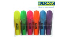 Набір маркерів текстовиділячів BUROMAX 8904-94 на 6кол. флуор. 2-4мм з гум.вставками (1/16)