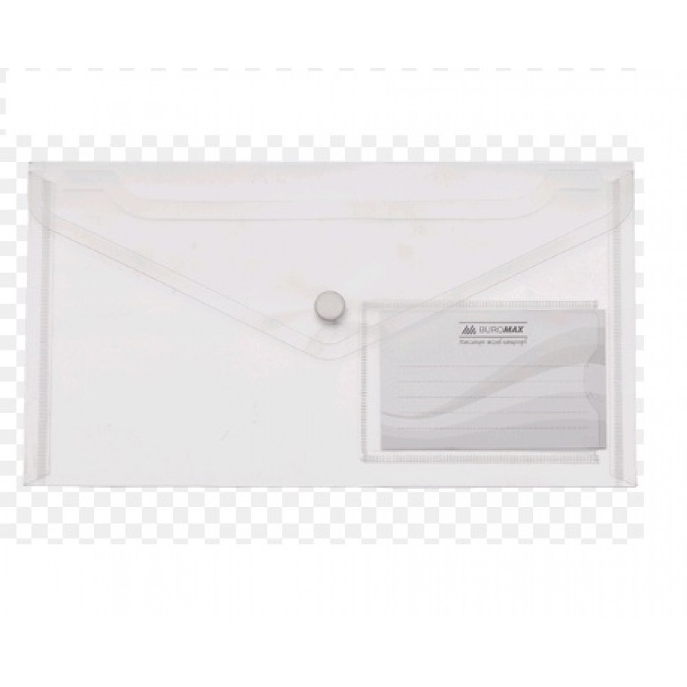 Папка-конверт BUROMAX 3938-00 DL на кнопці (240х130мм)TRAVEL прозора (6 шт. в упаковці)