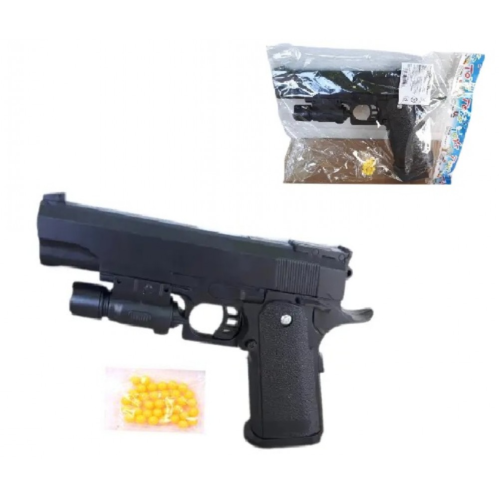 Пістолет на пульках W001-2 з лазерним прицілом в пакеті 22 см