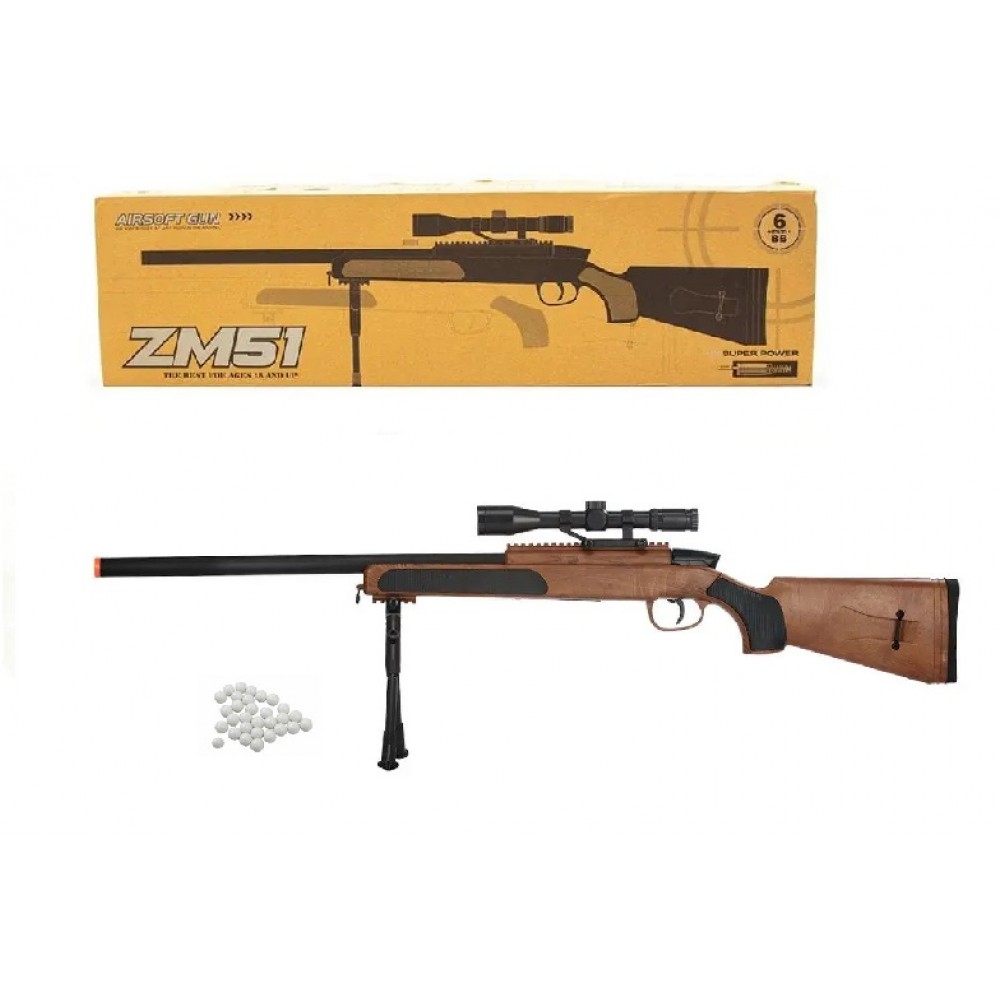 Гвинтівка снайперська ZM51 з оптичним прицілом розмір 110 см в коробці 90х24.5 см