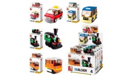 Конструктор в дисплей боксі SLUBAN M38-B0598  Builder   4 види  8 шт.19х19.5х16.5см