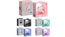 Аксесуари Навушники бездротові Котячі вушка STN-28  USB зарядка LED RGB підсвітка Bluetooth
