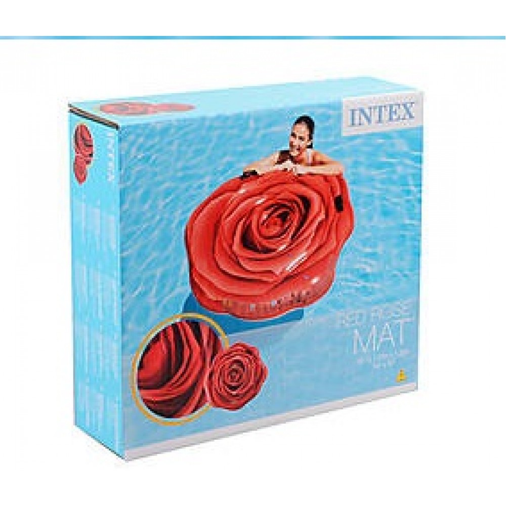 Матрац INTEX надувний 58783  Червона троянда   137-132см  ремкомплект  в кор-к