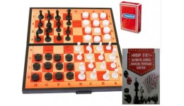 Шахи 4 в 1 (шахмати  шахи  нарди  гральні карти) арт.5240 короб. 46x4 7x6 6см ТМ Максмус
