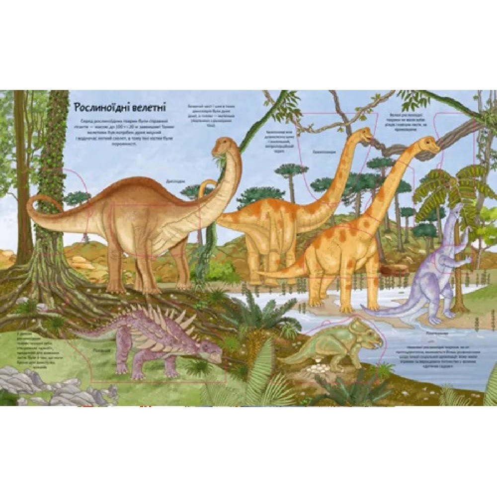 Книга з секретними віконцями Цікаве всередині: Динозаври тверда палітурка 16 стор. 220х280 мм