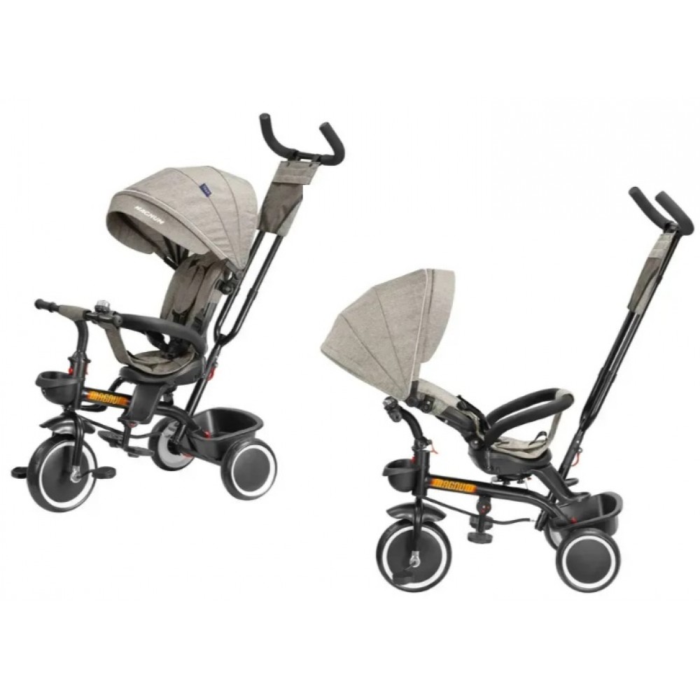 Велосипед триколісний TILLY MAGNUM T-3814  колеса поліурет. регул.спинка  з фарою Бежевий