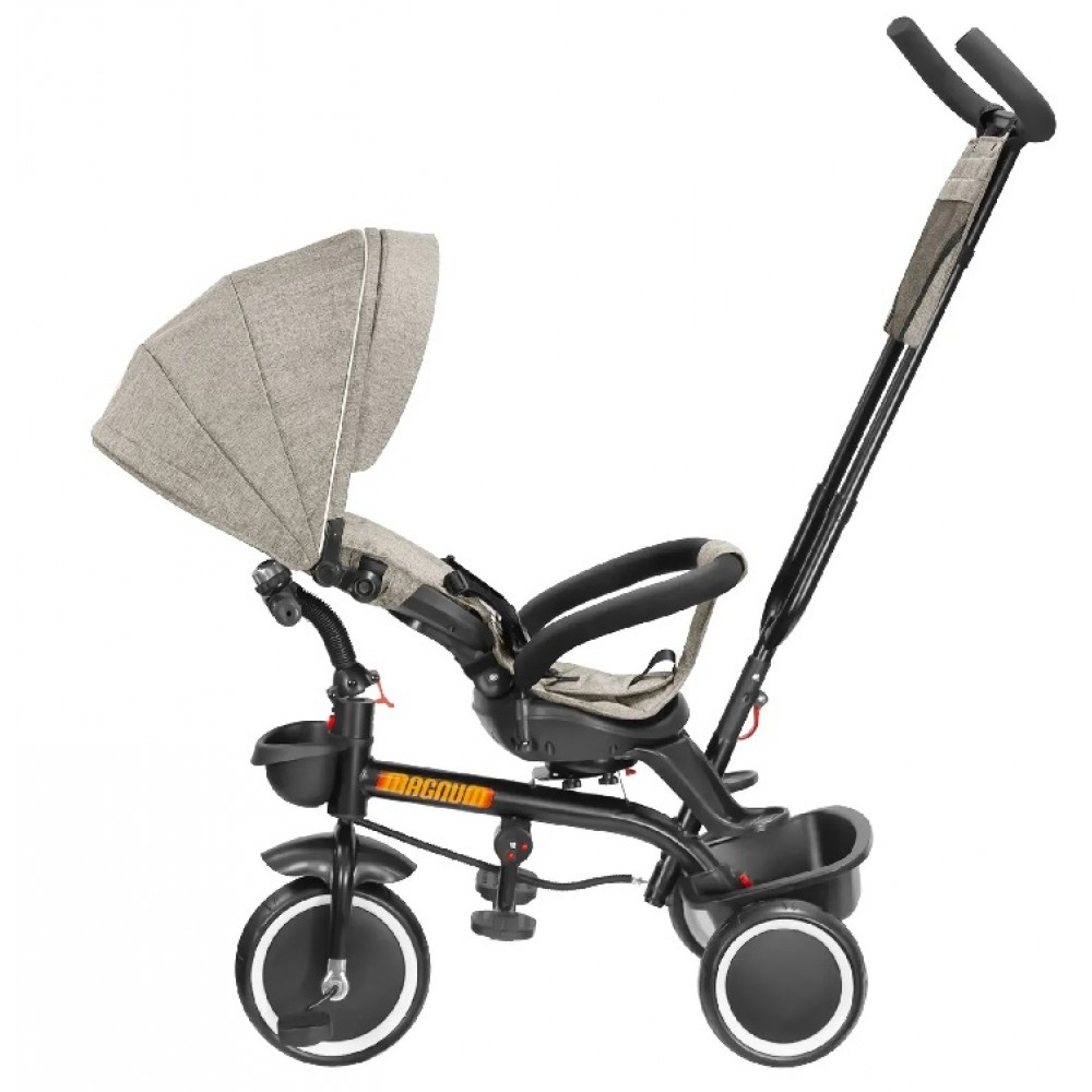 Велосипед триколісний TILLY MAGNUM T-3814  колеса поліурет. регул.спинка  з фарою Бежевий