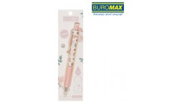 Ручка гелева автоматична BUROMAX 8368-43 BLOSSOM  0.5 мм  ароматний грип  Троянда  синя (1/40)