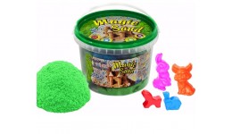 Кінетичний пісок Magic sand 371-5 500г Зелений з пасочками  у відрі р.9 5х12см  /8