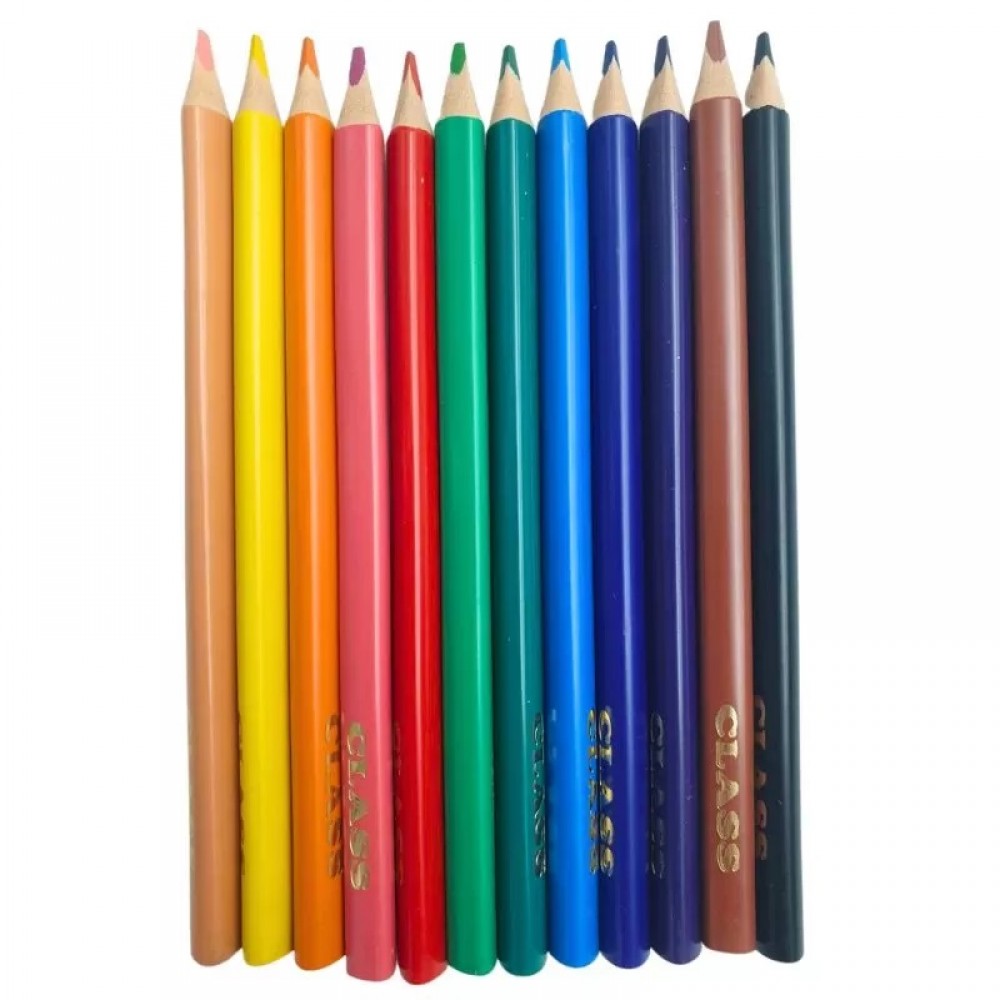 Олівці кольорові  CLASS 12 кол + точилка 1812C  JUMBO трикутні (1/12/144)