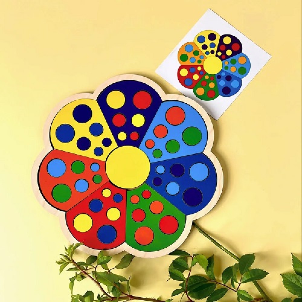 Дерев`яна іграшка Сортер з картками  Квітка-семибарвниця-1  ПСД043