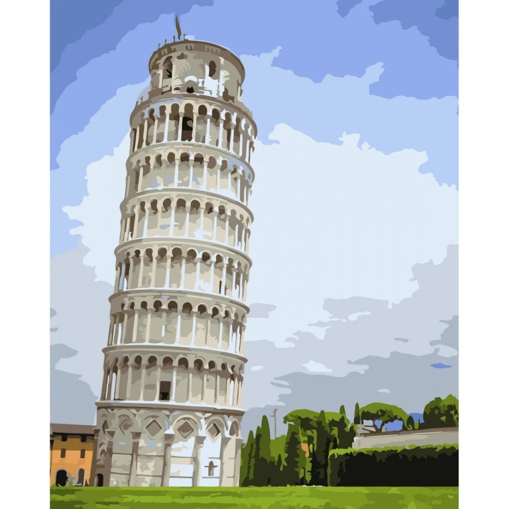 Картина за номерами Пізанська башня Strateg розміром 30х40 см SS-6608 3рів.скл  24 кол