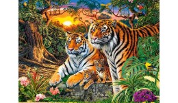 Пазл Касторленд 180(482) Родина тигрів  32*23 см