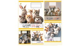 Зошит 12 клітинка  Тверда 51105 Pets ТЕТРАДА (25 штук в упаковці)