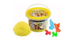 Кінетичний пісок Magic sand 371-6 500г Жовтий з пасочками  у відрі р.9 5х12см  /8