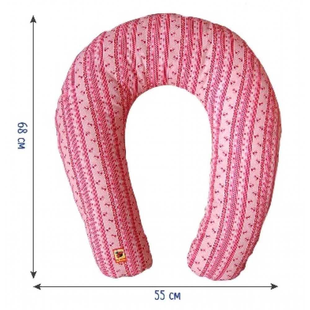 Подушка для годування рожева МС 110612-03 чохол з блискавкою р.68х55см