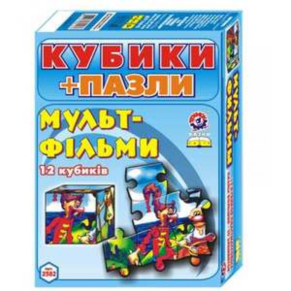 Кубики+пазли  Мультфільми 16*12.5*4 смТехноК (1/47)