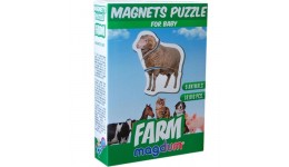 Магнітні пазли  Ферма  ML4031-19 EN в коробці 6 тварин 18 частин 17х12х4см