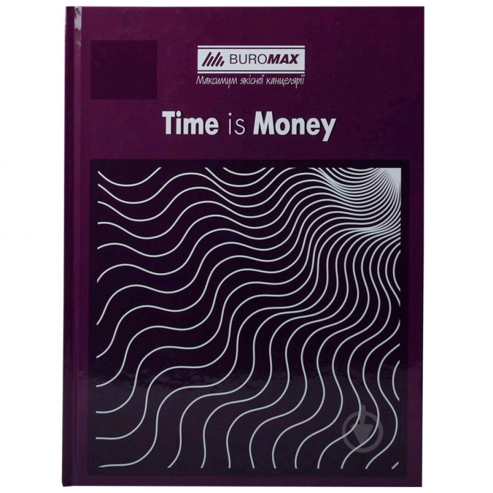 Канцелярська книга А4 BUROMAX 2400-107 тв. обкл. 96арк. клітинка  TIME IS MONEY фіолетова (1/8)