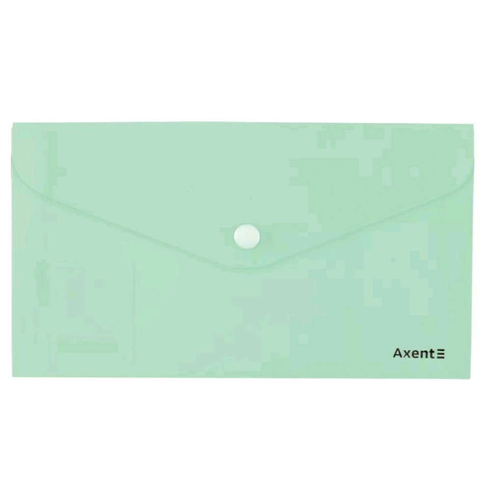 Папка-конверт DL на кнопці AXENT 1414-18 Pastelini  м`ятна (12 шт. в упаковці)