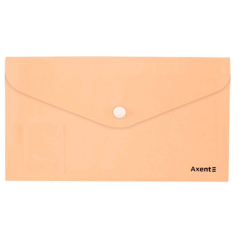 Папка-конверт DL на кнопці AXENT 1414-42 Pastelini  персикова (12 шт. в упаковці)