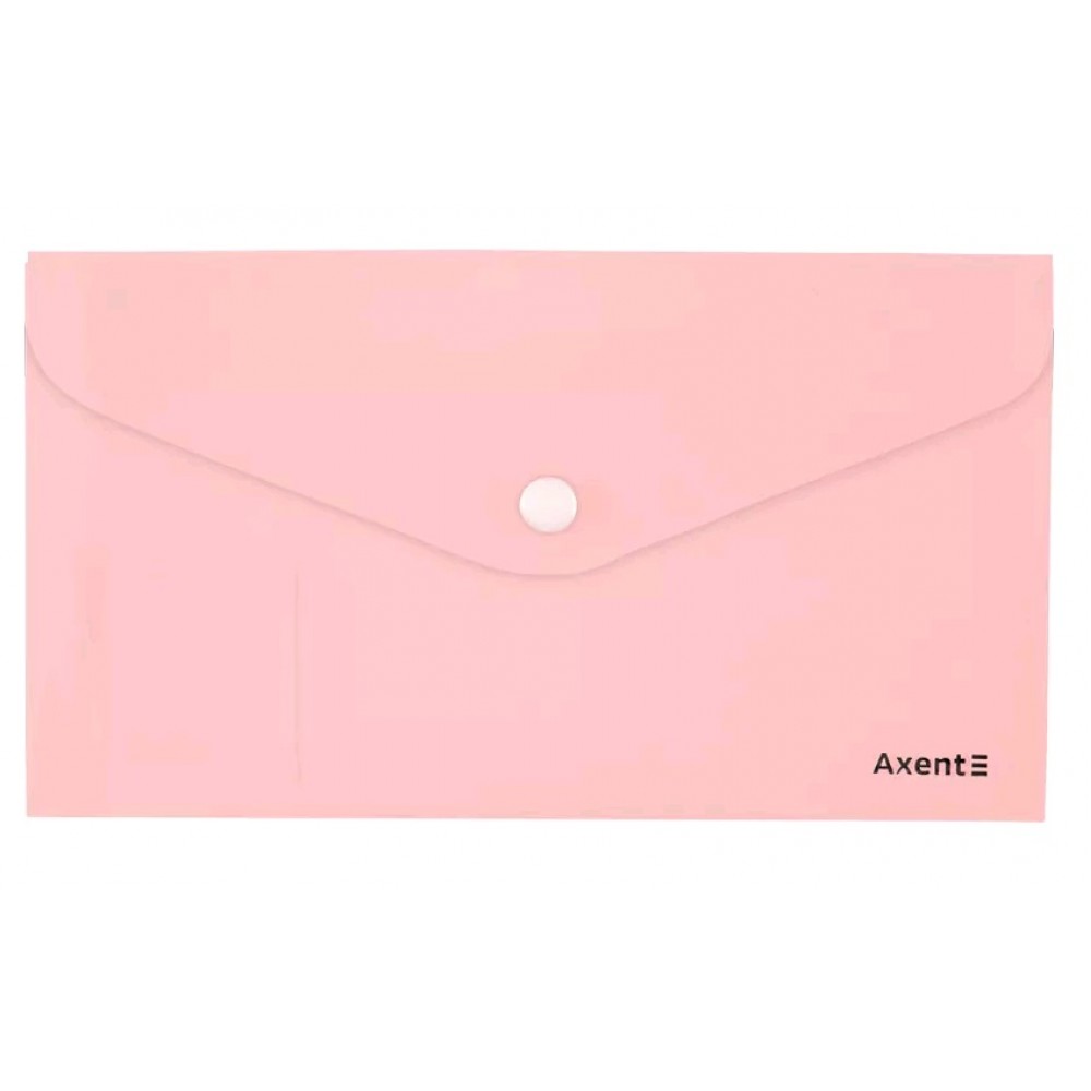 Папка-конверт DL на кнопці AXENT 1414-10 Pastelini  рожева (12 шт. в упаковці)