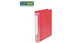 Папка накопичувач BUROMAX 3161-05 А4 з 2-ма кільцями  пластик. 35мм ЧЕРВОНА (1/24)