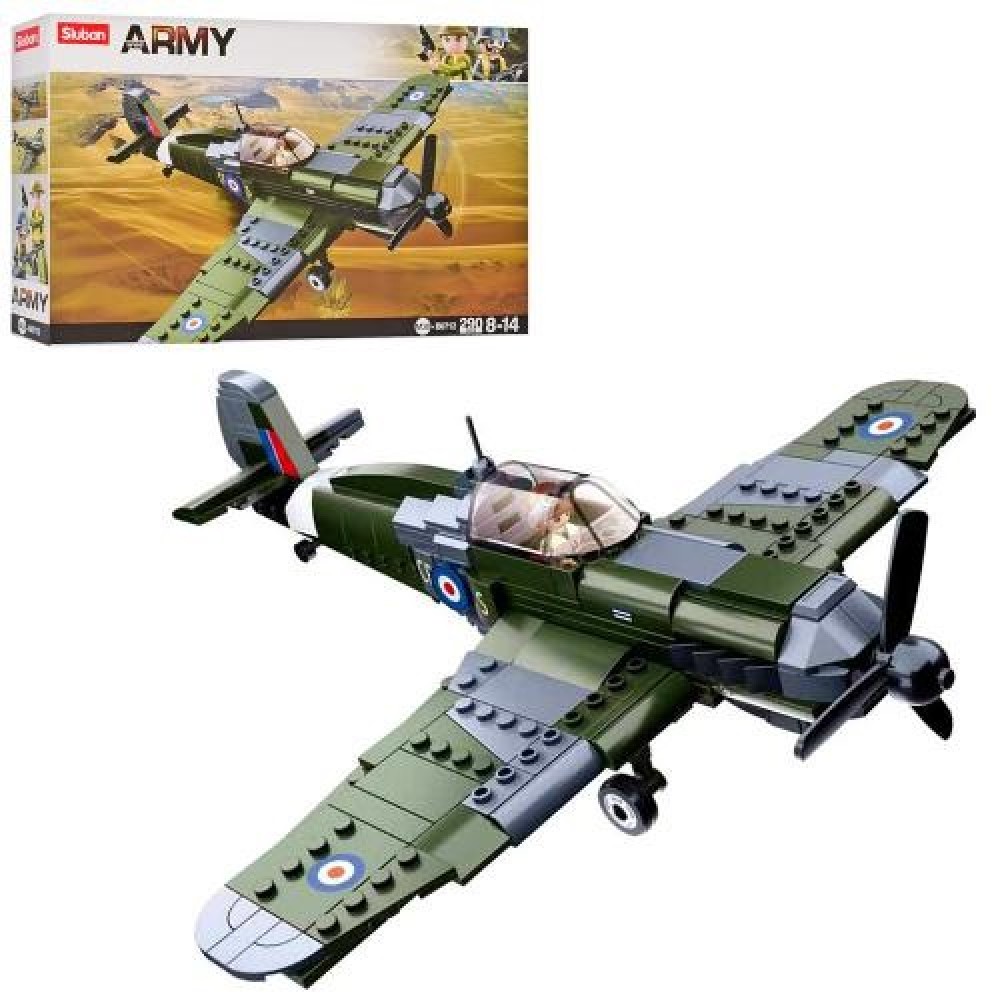 Конструктор SLUBAN M38-B0712 Військовий  літак  фігурка  290дет  в коробці р.38х24х7см