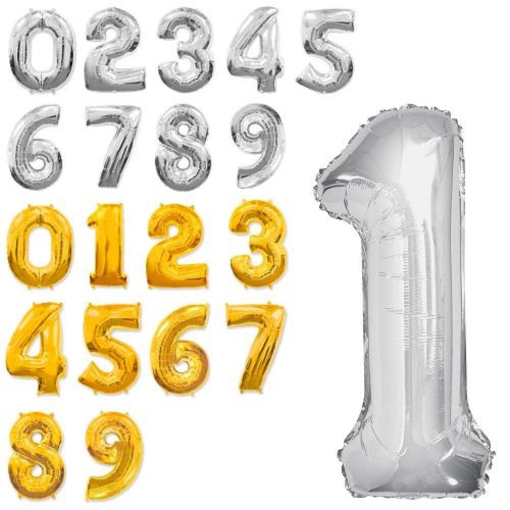 Кульки надувні фольговані MK 2723-4 цифри  32 дюйма  0-9  2 кольори  35 шт. кул.