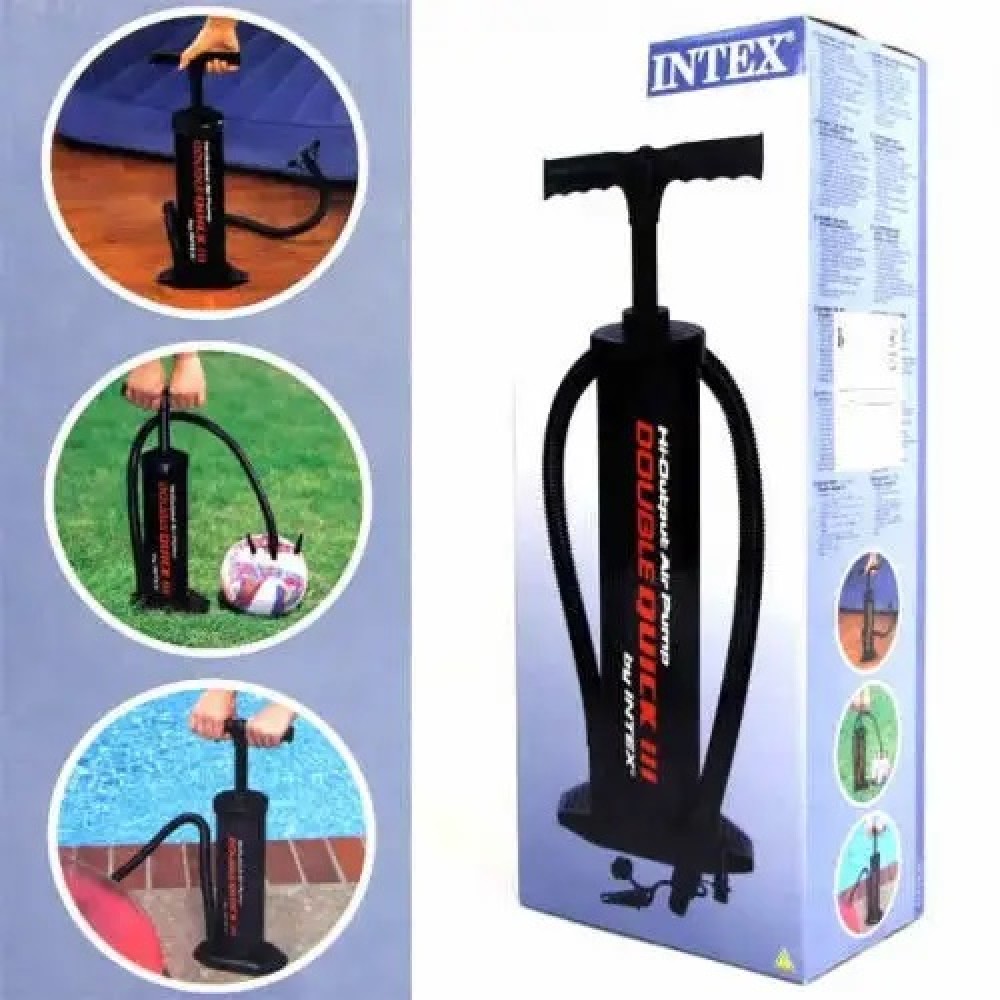 Насос INTEX 68605 ручний середній  37 см  шланг з 3-ма насадками  в кор. 35 5-19-12см