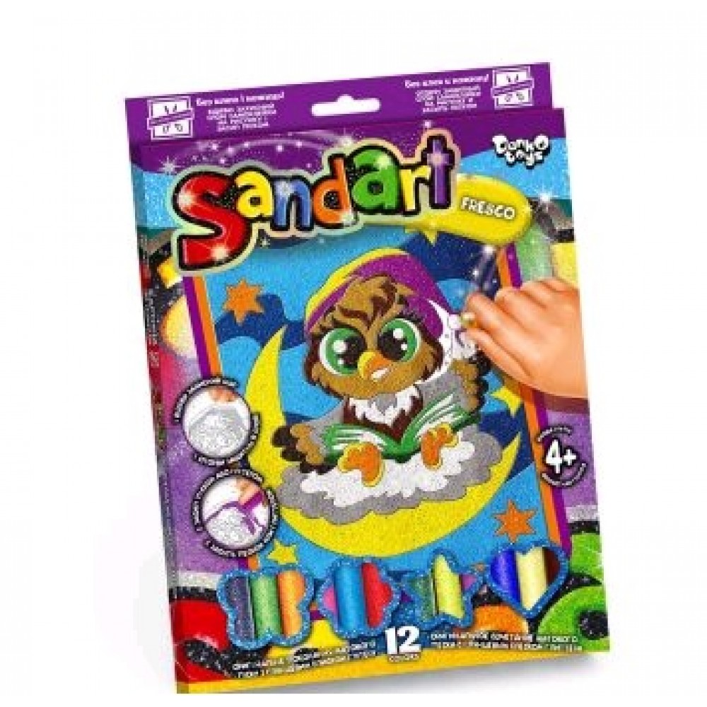 Картина з піску та глітеру  Sandart  02-06 Совеня на місяці ТМ Dankotoys