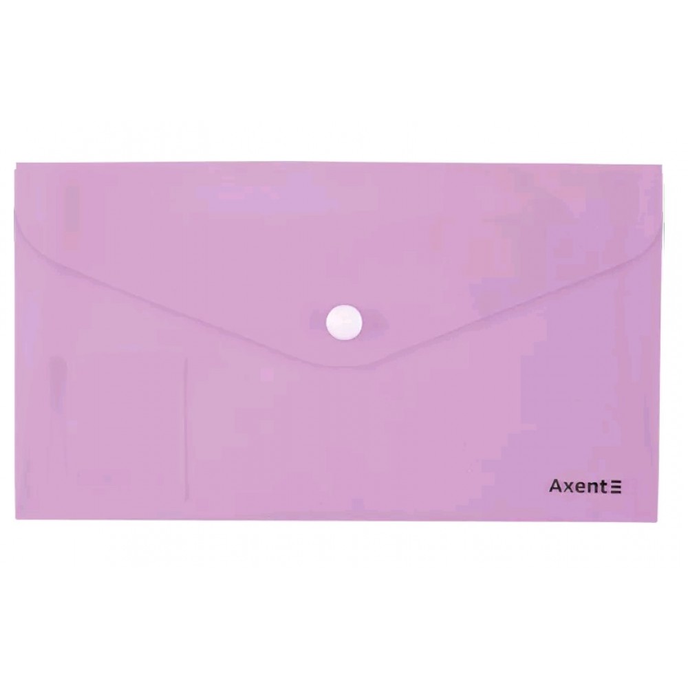 Папка-конверт DL на кнопці AXENT 1414-36 Pastelini  бузкова (12 шт. в упаковці)