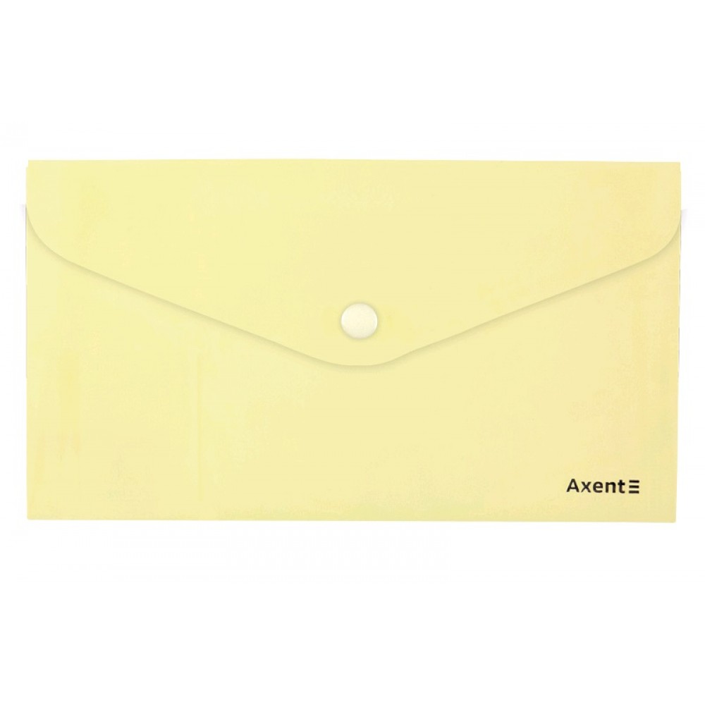 Папка-конверт DL на кнопці AXENT 1414-08 Pastelini  жовта (12 шт. в упаковці)