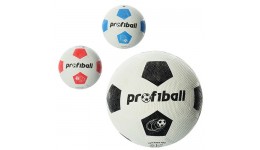 М`яч футбольний гумовий VA 0008 розмір 4 гума Grain  290г  Profiball 3 кольори  сітка  в пакеті
