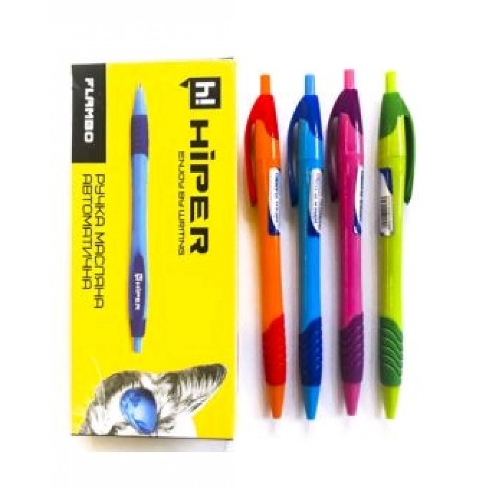 Ручка масляна автомат. HIPER Flambo HA-135 0.7мм синя (10 штук в упаковці)