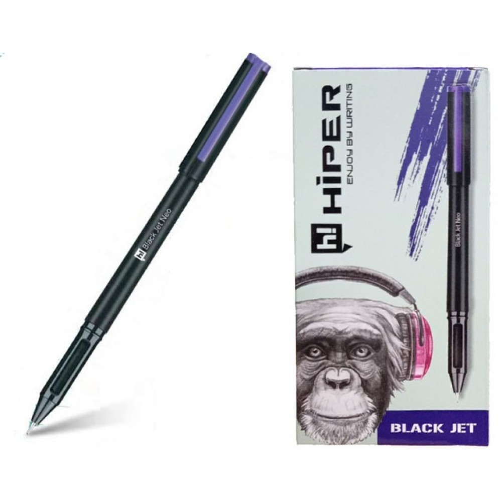 Ручка масляна HIPER Black Jet NEO HO-150 4 км. 1 00мм фіолетова (10 шт. в упаковці)