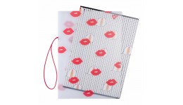 Блокнот А4 YES  48арк.764435  клітинка  в пластиковій папці з малюнком  BBF LIPS  скоба (1)