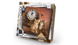Годинник вишитий гладью Embroidery clock  ЕС-01-03 Кошенята ТМ Danko toys(рос.мова на упаковці)