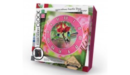 Годинник вишитий гладью Embroidery clock  ЕС-01-04 Колібрі ТМ Danko toys(рос.мова на упаковці)