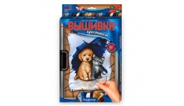 Вишивка хрестиком на розтяжці ВК-02-05 Під парасолею ТМ Danko toys(рос.мова на упаковці)
