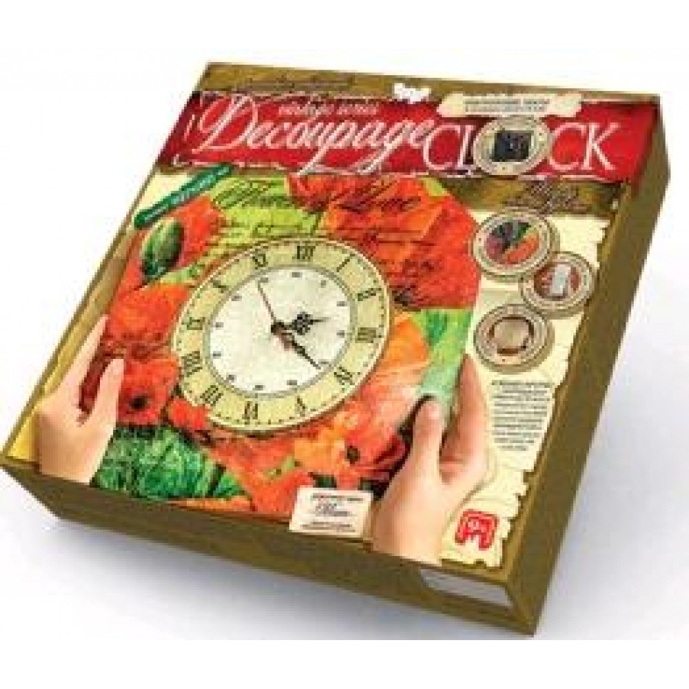 Годиник Decoupage Clock DKС-01-08 Маки ДТ(1/10)