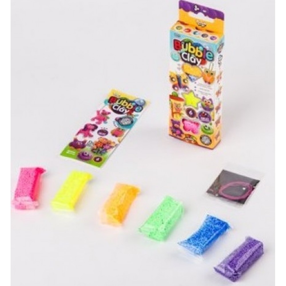Кульковий пластилін BUBBLE CLAY 6кольорів+зроби магніт Метелик Danko Toys (1/30)