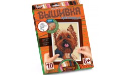 Вишивка хрестиком VK-01-03 Собачка ТМ Danko toys(рос.мова на упаковці)