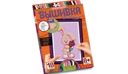 Вишивка хрестиком VK-01-05 Зайчик ТМ Danko toys(рос.мова на упаковці)