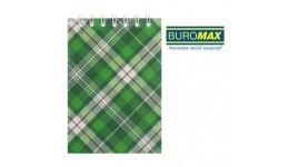 Блокнот А7 BUROMAX  48арк 2490-04  Shotlandka   клітинка  картонна обкладинка  зелений(1/20)