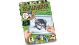 Вишивка хрестиком VK-01-04 Кошеня ТМ Danko toys(рос.мова на упаковці)